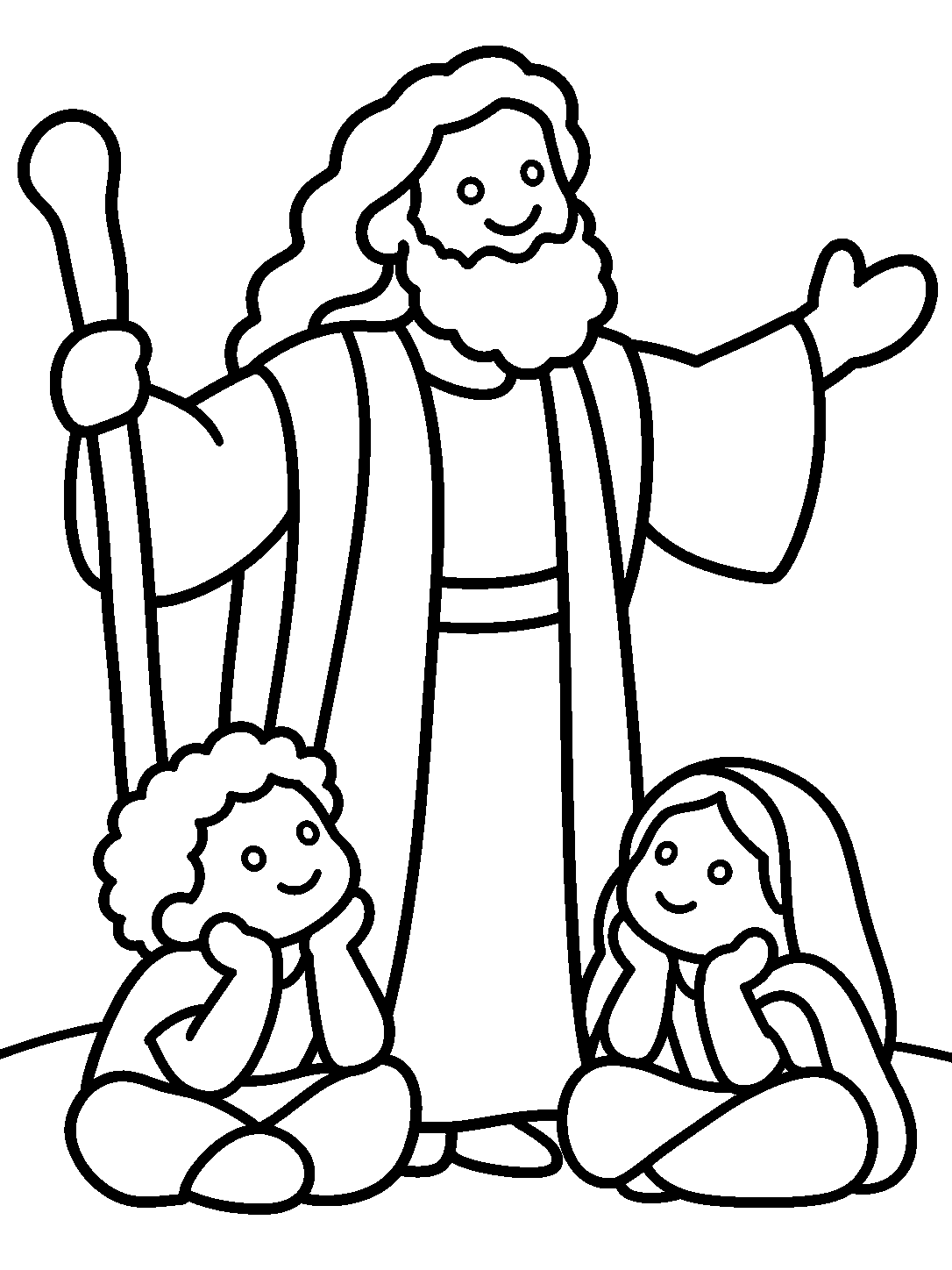 Inside page 1 of My First Deuteronomy Colouring Book · Ages 1–2