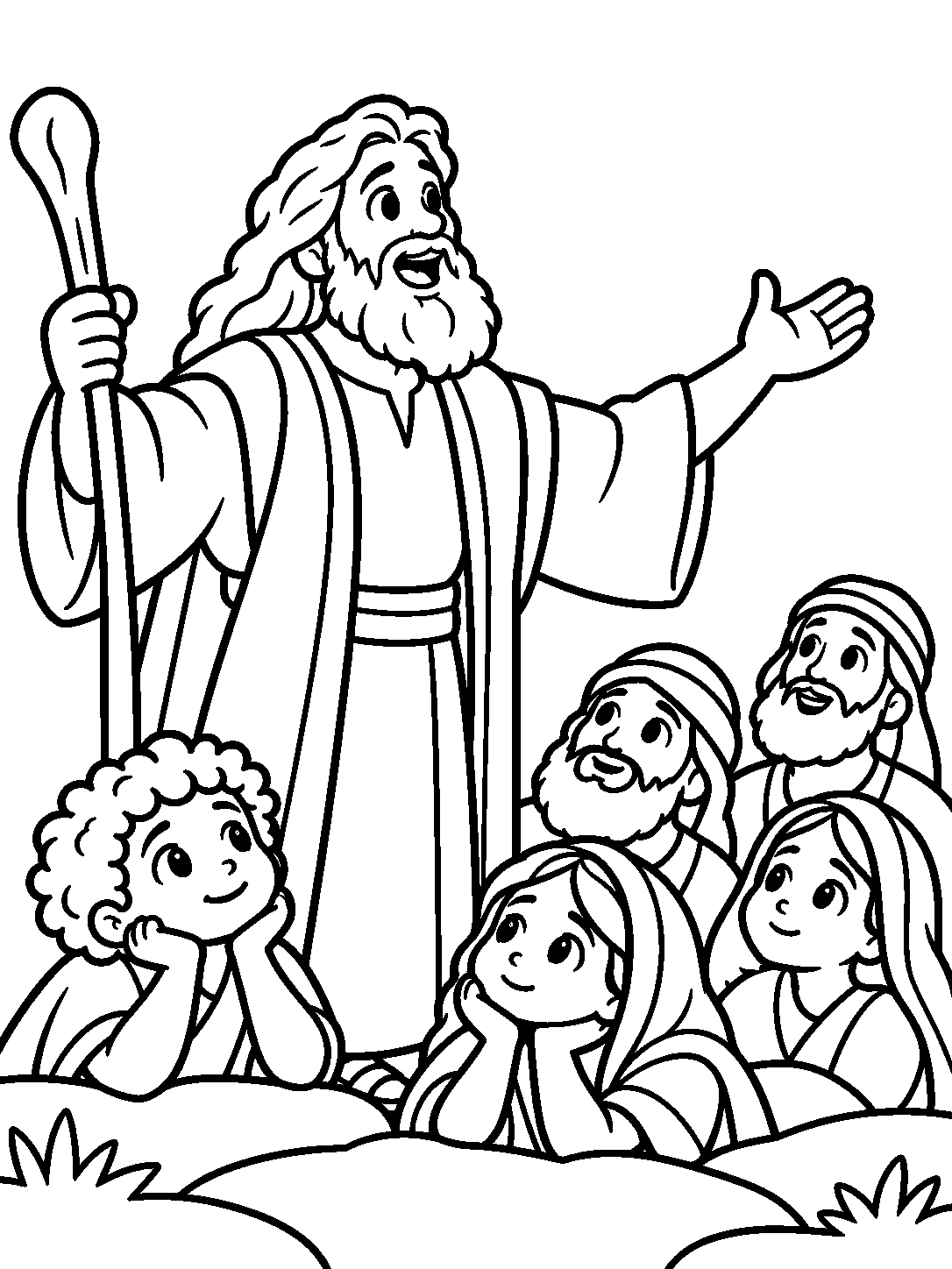 Inside page 1 of My First Deuteronomy Colouring Book · Ages 2–5