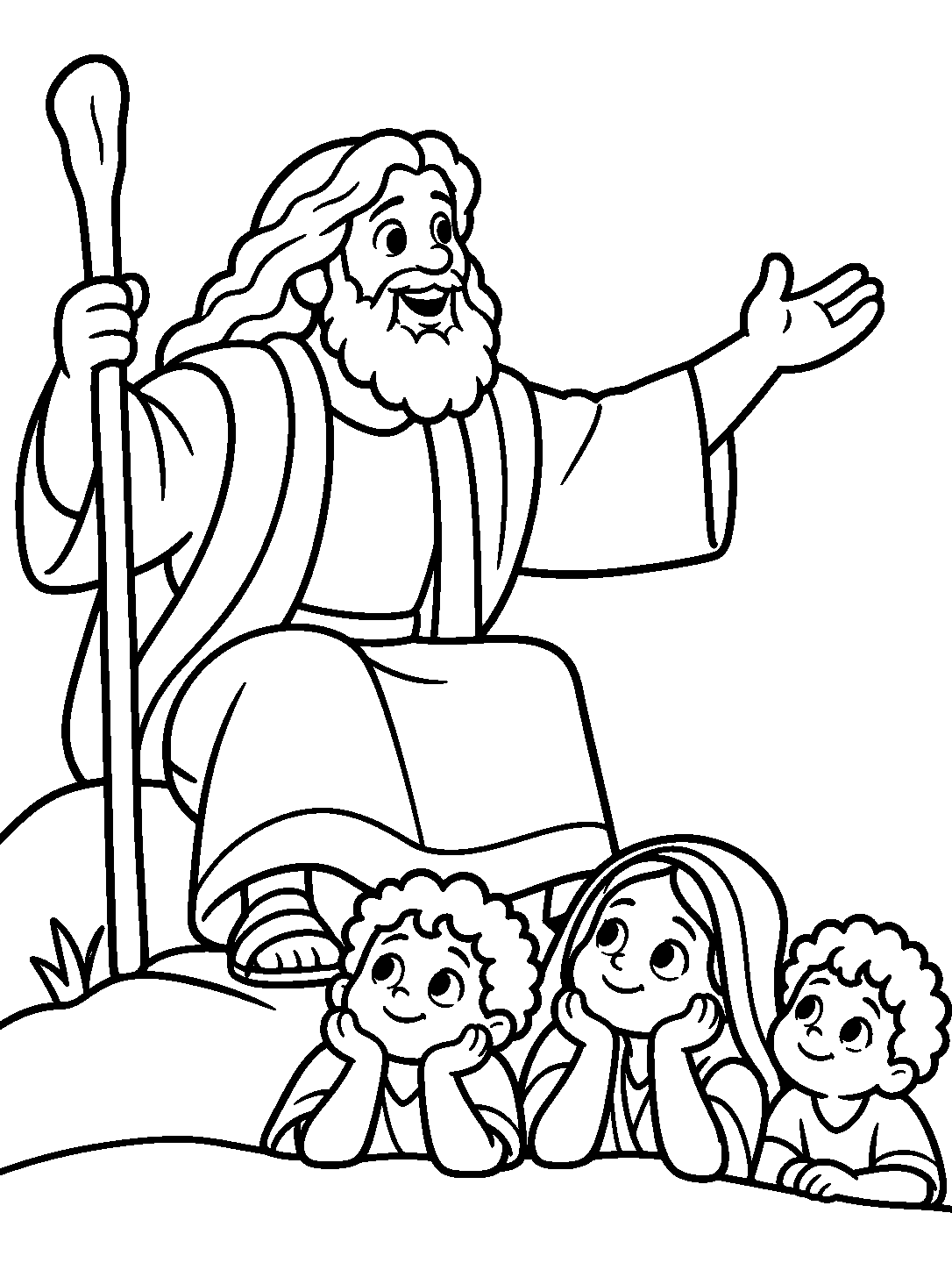 Inside page 2 of My First Deuteronomy Colouring Book · Ages 2–5