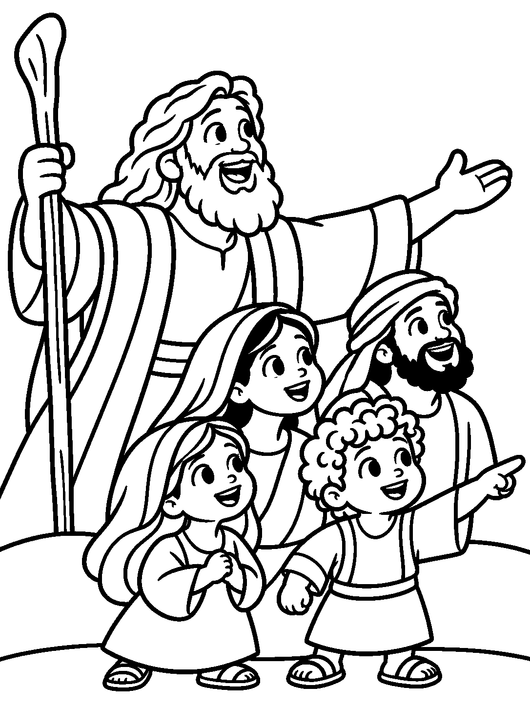 Inside page 3 of My First Deuteronomy Colouring Book · Ages 2–5